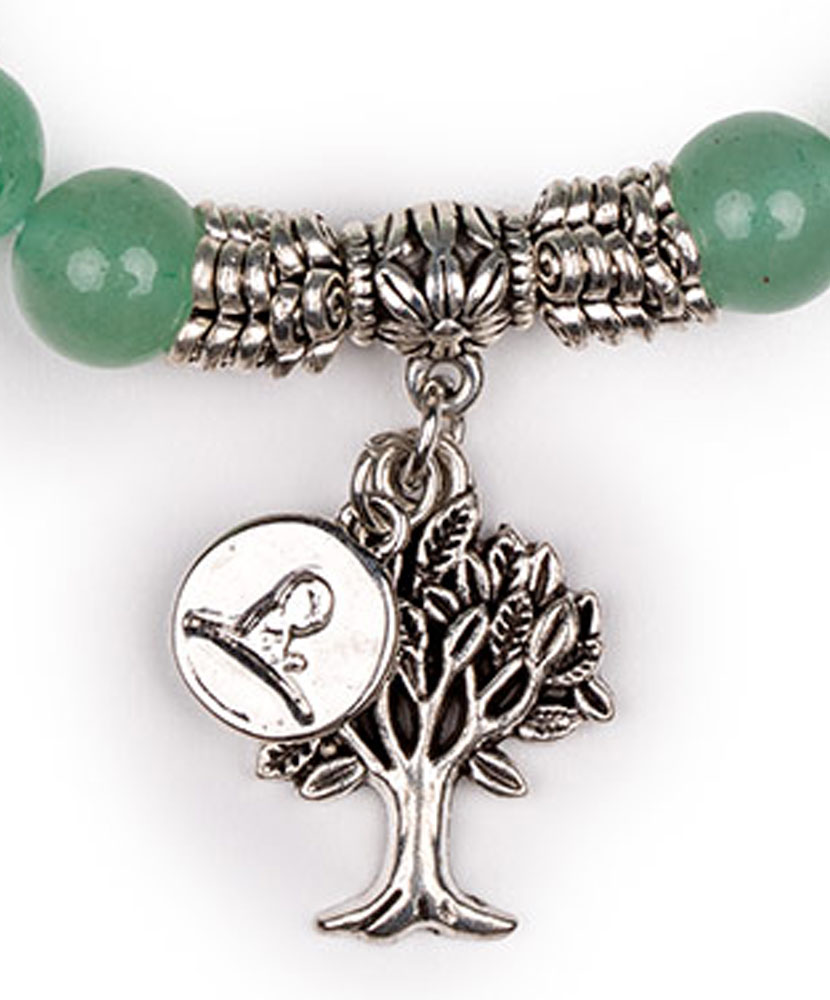 Aventurine Bead Tree of Life Stretch Bracelet